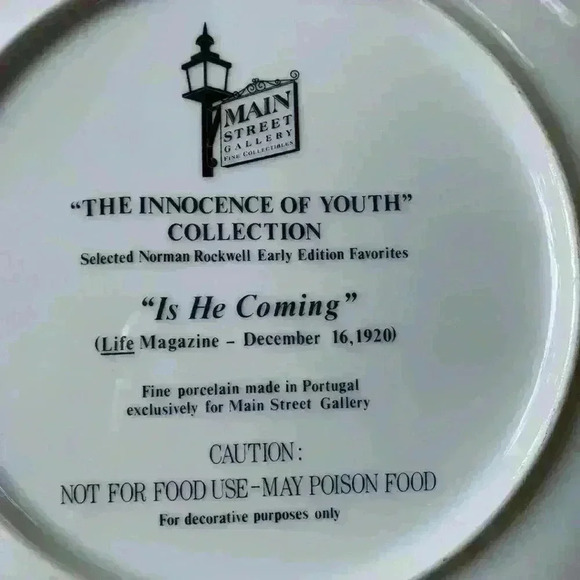 Norman Rockwell Collectors Plate...Is He Coming….Christmas Collection - Picture 5 of 5